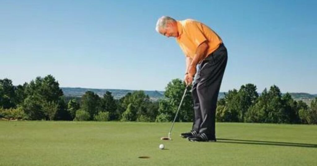 How far should a 76 year old man hit a golf ball